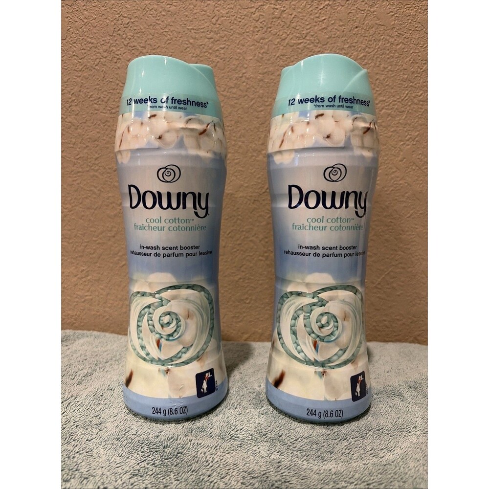 2 Pack Downy Cool Cotton In Wash Scent Booster Beads 12 Weeks Freshness 8.6oz
